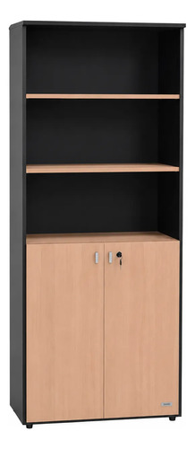 Biblioteca 1.88 X 0.75 Melamina Platinum 2p 3est/ Negro/haya Negro/haya