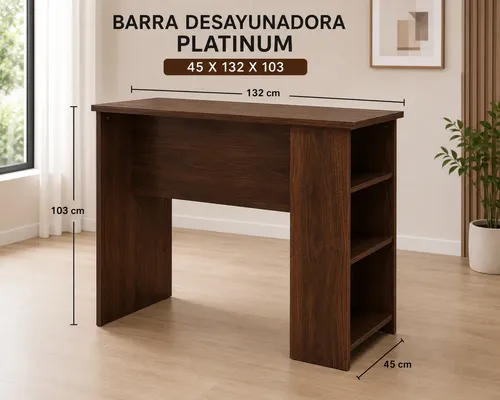Barra Desayunadora Platinum 45 X 132 X 103 Roble Antiguo