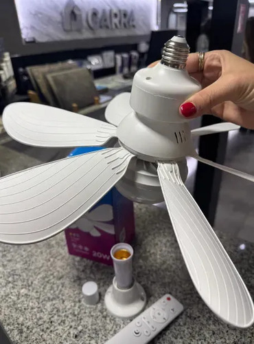 Ventilador De Techo Con Luz 3 Niveles Y Control Remoto E27 Marca Etheos 40 Cm Blanco 6