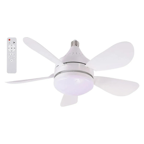 Ventilador De Techo Con Luz 3 Niveles Y Control Remoto E27 Marca Etheos 40 Cm Blanco 6