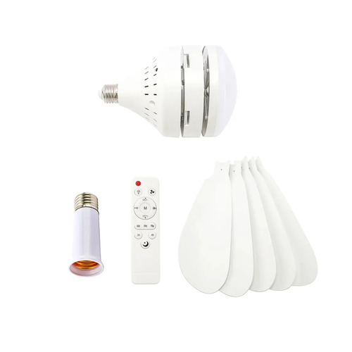 Ventilador De Techo Con Luz 3 Niveles Y Control Remoto E27 Marca Etheos 40 Cm Blanco 6