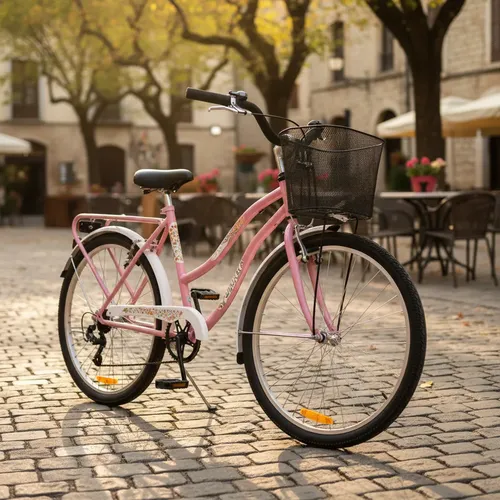 Bicicleta Futura Rod.24 Paseo C/canasto Rosa Palo Rosa Palo M