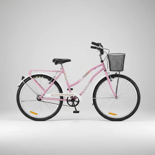 Bicicleta Futura Rod.24 Paseo C/canasto Rosa Palo Rosa Palo M