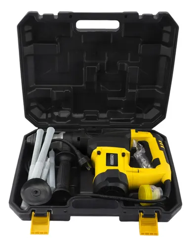 Rotomartillo Rotopercutor 1050w 5,5 Joules Con Maletín Y Accesorios Encastre Sds Plus Barovo Rpb-25a Amarillo 50 Hz