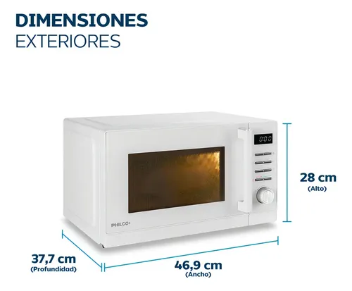 Microondas Digital Philco Mphdw23ubn 900 Watts 23 Litros Blanco