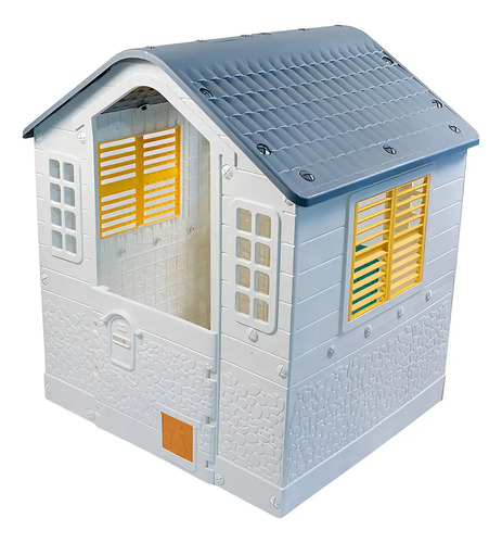 Casita Para Niños De Plastico Dolu Exterior Interior Gris Blanco Liso