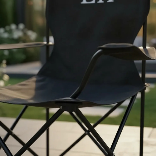 Sillon Director Luxury Home Plegable Camping Con Apoyavasos Negro