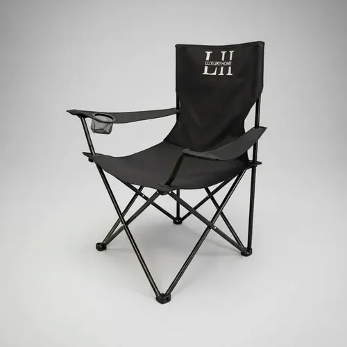Sillon Director Luxury Home Plegable Camping Con Apoyavasos Negro