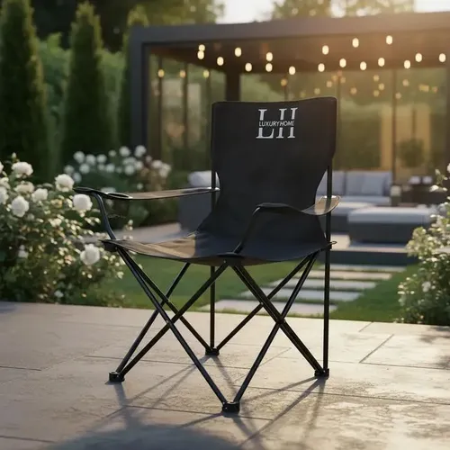 Sillon Director Luxury Home Plegable Camping Con Apoyavasos Negro