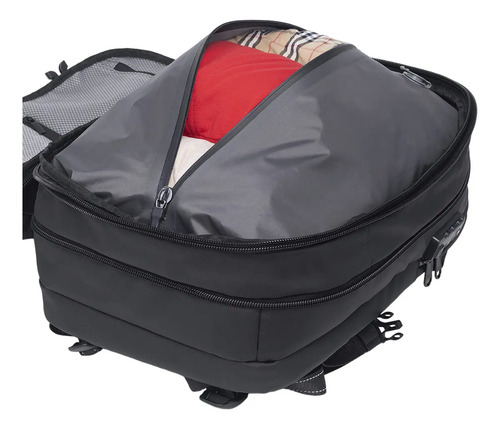 Mochila De Viaje Con Sistema De Vacío Compresión Camping Negro Nylon 900d