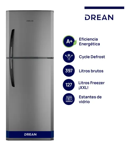 Heladera Drean 397 Lts Gris  C/freezer Cycle Defrost  C  Gris