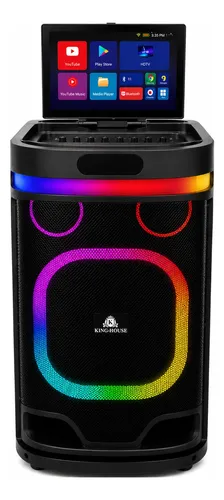 Parlante Portatil King-house 80w Con Pantalla 14.1  Tactil Negro