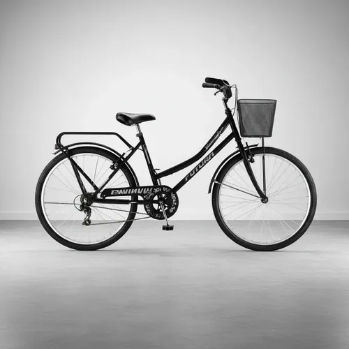 Bicicleta Futura Rod.26 3577 City Cruiser Dama C/canasto  Gris