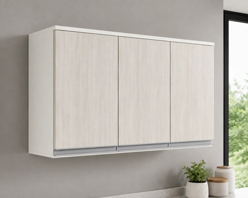 Alacena 1.20 X 0.63 Melamina Platinum 3p Blanco/ Gris Andino