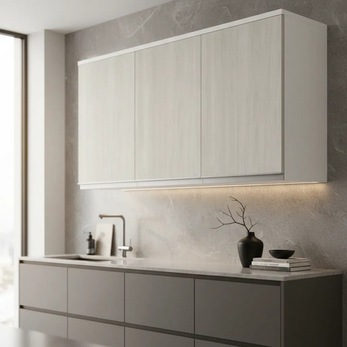 Alacena 1.20 X 0.63 Melamina Platinum 3p Blanco/ Gris Andino
