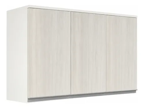 Alacena 1.20 X 0.63 Melamina Platinum 3p Blanco/ Gris Andino