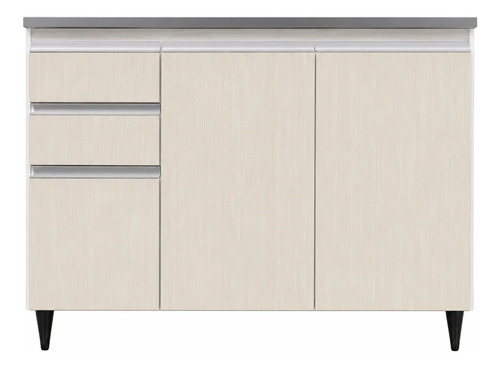 Bajo Mesada 1.20 X 0.58 Melamina Platinum Blanco/gris Andino Blanco/gris Andino