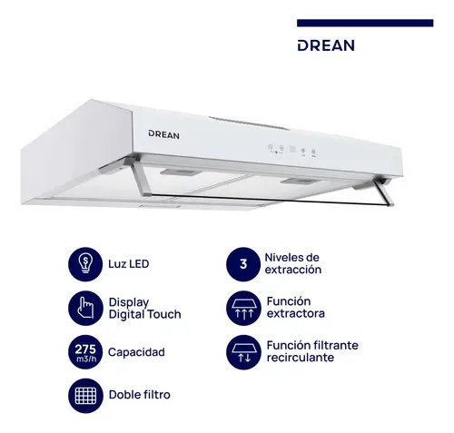 Purificador Extractor De 60 Cm Blanco Drean Blanco Blanco