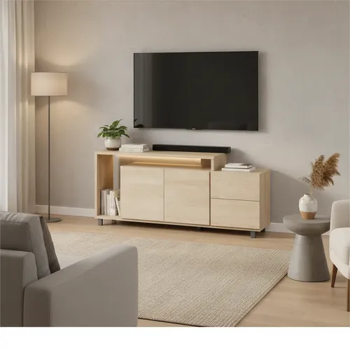 Mesa T.v. Rack Platinum 180 X 62 2p 2c Color Savanna Savanna