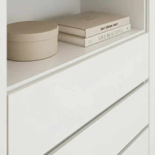 Bahiut 1.20 Arcon Melamina Platinum 2p 3c 1e  Blanco Blanco