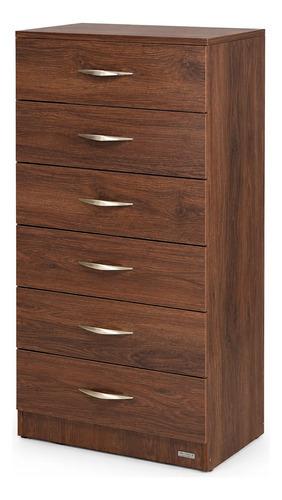 Chifonier Platinum 6 Cajones Color Roble Antiguo Roble Antiguo