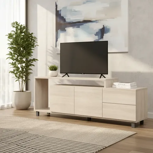 Mesa T.v. Rack Platinum 180 X 62 2p 2c 2605 Gris Andino Gris Andino