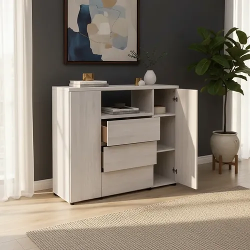 Bahiut 1.20 Arcon Melamina Platinum 2p 3c 1e Gris Andino Gris Andino