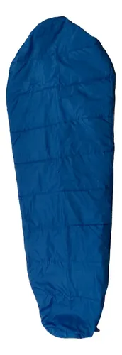 Bolsa De Dormir Sarcófago Camping Kushiro Color Azul Azul Derecho