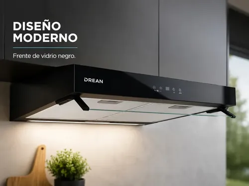 Purificador Drean 60 Cm Touch Digital Doble Filtro Negro