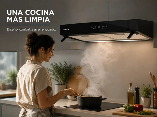Purificador Drean 60 Cm Touch Digital Doble Filtro Negro