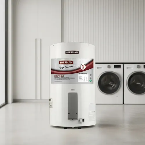 Termotanque Eléctrico Sherman Tecc085 Blanco 85l Anticorrosivo Colgar