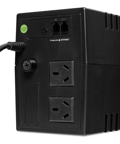Ups Estabilizador Atomlux Ups500@ 300va 2 Tomas Autonomía 15 Min Negro