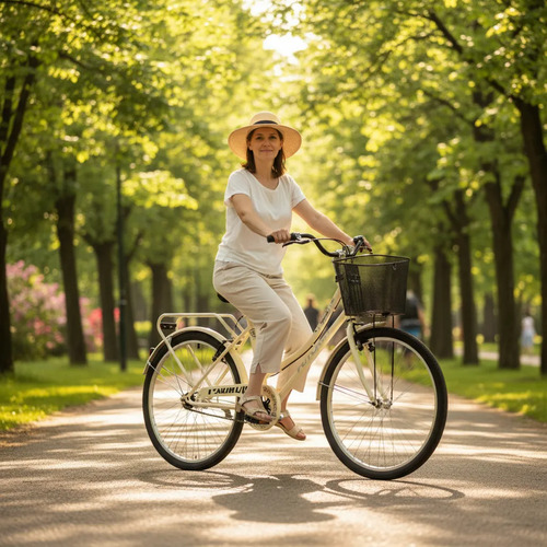Bicicleta Futura Rod.26 City Cruiser Dama Caño Grueso Hueso