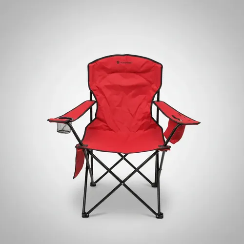 Sillon Plegable Con Apoyavasos Y Bolsillo Rojo Steehome Rojo