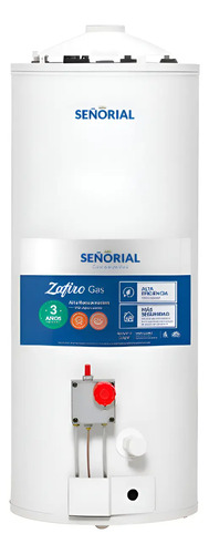 Termotanque Señorial 50 Lts Mg Ar L Zafiro C Sup/inf Blanco