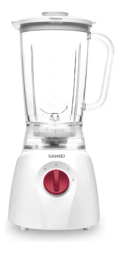 Licuadora Sansei 450w 2vel+ Pulsador 1.25 Lts Jarra Plastica Blanco