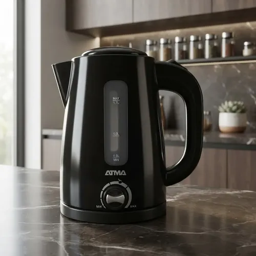Pava Electrica Atma 1.7lts C/corte Y Control Temp Negra Negro
