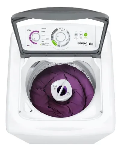 Lavarropa Eslabon De Lujo 6kg 750rpm C/sup Blanco Blanco