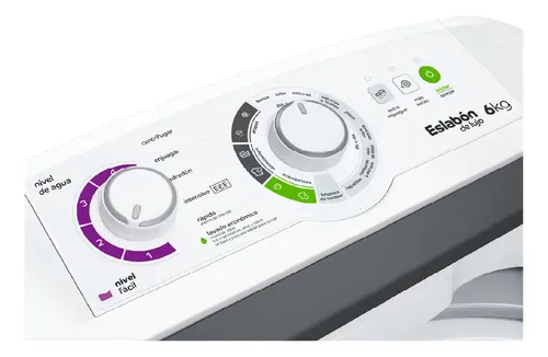 Lavarropa Eslabon De Lujo 6kg 750rpm C/sup Blanco Blanco