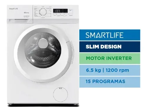 Lavarropas Inverter Wm26i0651200w 6.5kg 1200r Cf - Smartlife Blanco