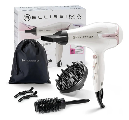 Secador Cabello Bellissima K9 2300w Ionico 2 Vel/ 3 Niveles. Blanco
