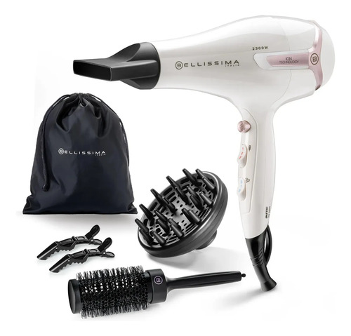 Secador Cabello Bellissima K9 2300w Ionico 2 Vel/ 3 Niveles. Blanco