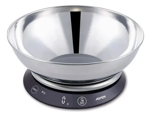 Balanza Cocina Aspen Digital 5kg C/bols Acero Inox Gris 5 Kg