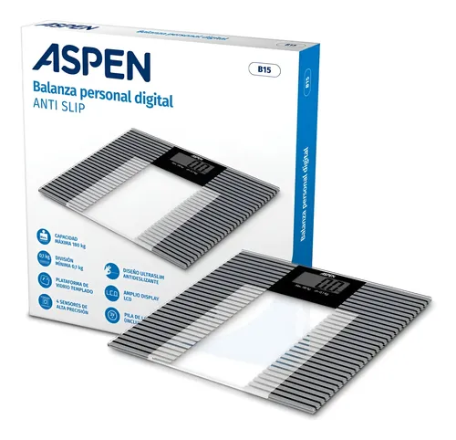 Balanza Digital Personal Aspen B15 - Hasta 180kg Blanco