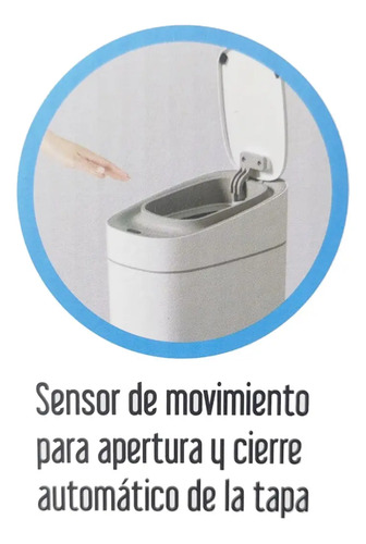 Cesto Basura 12lts C/sensor De Movimiento/apertura Automatic Blanco