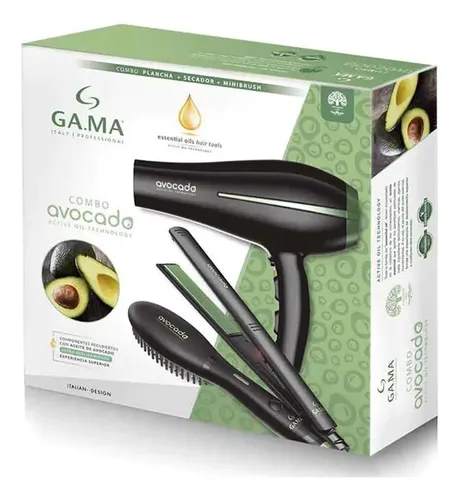 Combo Ga-ma Secador Bora 2200w + Plancha +cepillo  Alisador Negro