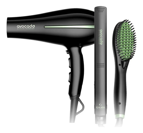 Combo Ga-ma Secador Bora 2200w + Plancha +cepillo  Alisador Negro
