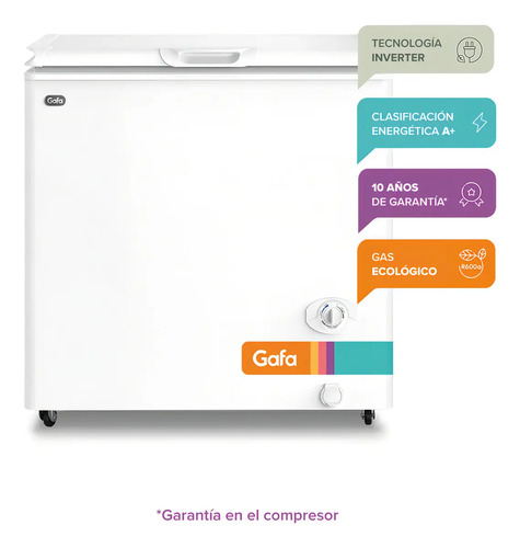 Freezer Horizontal Gafa Blanco Inverter 205lts Fghi200b-m