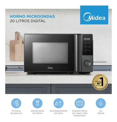 Horno Microondas Midea 20 Lts Digtal 700w Blanco