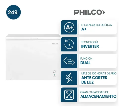 Freezer Inverter 249 Lts Blanco Philco Phch249bi